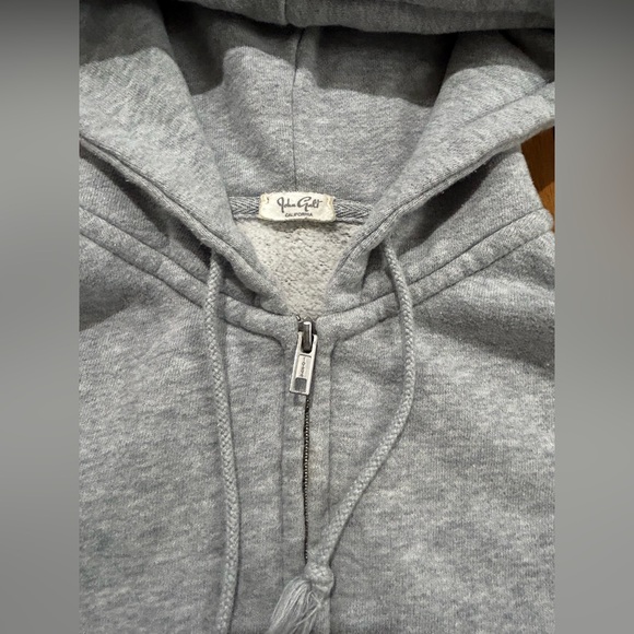 Brandy Melville Gray Cropped Zip-Up Hoodie - Picture 7 of 15